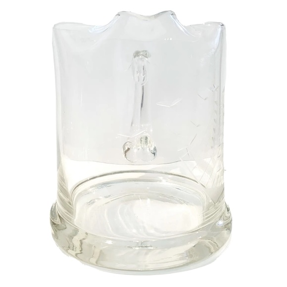 Vintage Clear Glass Pitcher Jug with Etched Ship Sail Boat Design Heavy Sailor - Picture 4 of 7